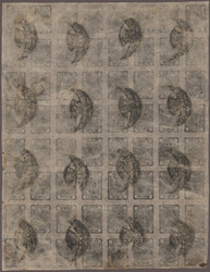 1899/1903, Complete sheet of 64 ½a. black from setting 10 ...