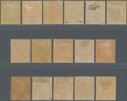 1899-1905 Definitives, complete set of 15 plus 1 att. in type II, all ...