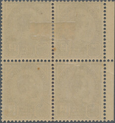 1904 Provisional 1a. on 14a. left hand marginal block of four, ...