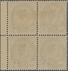 1904 Provisional 2a. on 28a. right hand marginal block of four, ...