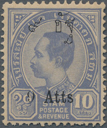 1908 Provisional 9a. on 10a. showing overprint error "HATTS for ATTS" ...