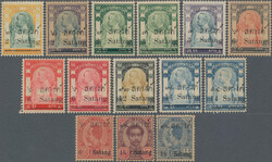 1909-10 Provisionals, complete set of 14, mint lightly hinged, fresh ...