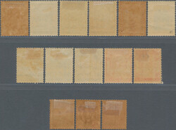 1909-10 Provisionals, complete set of 14, mint lightly hinged, fresh ...