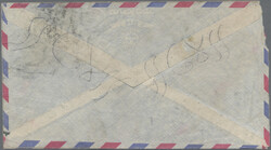 1953 Airmail envelope from Phari franked by 2t. red BISECTED plus 2t. ...