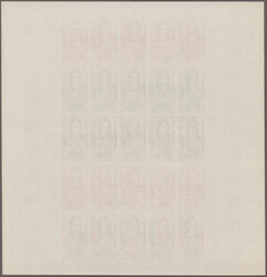 1973 Air 10fr. proof sheet with 25 stamps (5x5) in various colours ...