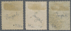 1881/1884, 5 Stotinki definitive stamp (1881) in black/dark yellow ...