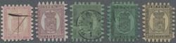 1860-74 Five attractive stamps, i.e. 1860-65 10k. used, 1866-74 5p. ...
