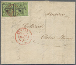1843, Doppelgenf auf Brief mit Inhalt, von Genf nach Chene Thonex. ...