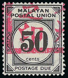 3645: Japón Ocupación II. WK Malaya Malacca - Postage due stamps