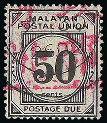 3645: Japón Ocupación II. WK Malaya Malacca - Postage due stamps