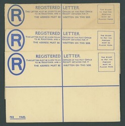 Malaya. Postal Stationery. Registered Envelopes. An unused 15c. group ...