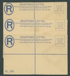 Malaya. Postal Stationery. Registered Envelopes. An unused 15c. group ...