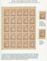 3660: Japan Besetzung II. WK Malaya Perak - Stempelmarken