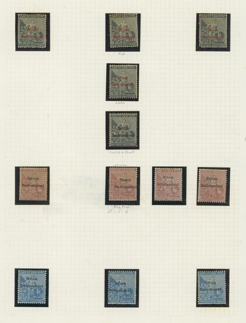 Bechuanaland. 1885-93 mint and used collection on album leaves, ...