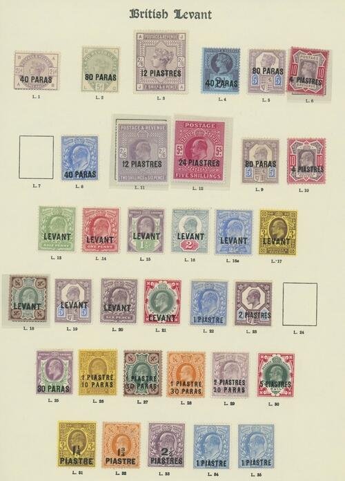 British Levant. 1865-1921 mint collection on album leaves, including ...