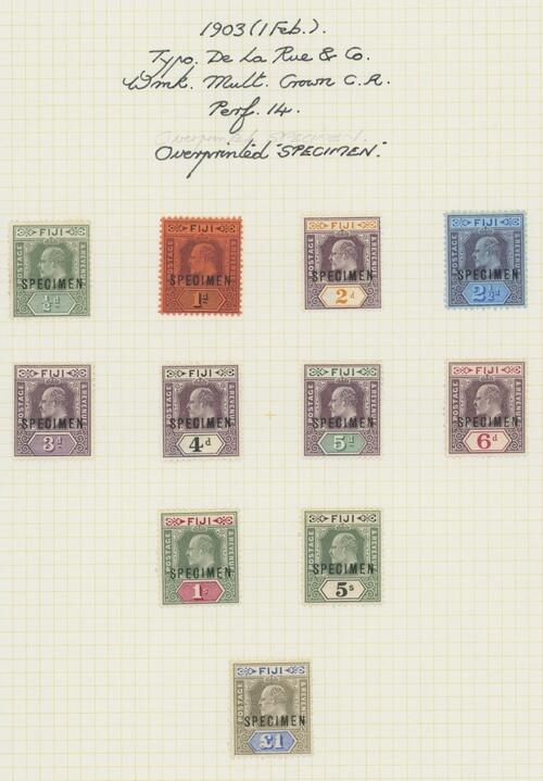 Fiji. A range overprinted or perforated "specimen", comprising 1903 ...