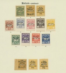 Batum. 1919-20 mint selection on album leaves, noting 1919-20 15r. on ...