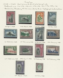 Ceylon. 1899-1948 mint collection on album leaves, comprising ...