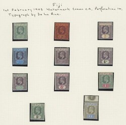 Fiji. 1903 set, lightly mounted mint, £1 with plate number '1', plus ...