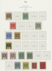 Fiji. 1903-1935 mint collection on album leaves, including 1903 set, ...