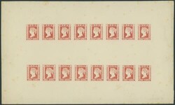 India. 1854 Lithograph Issue. Proofs and Essays. ½a. se-tenant with ...