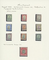 Montserrat. 1902, 1916-22 and 1922-29 sets, each overprinted or ...