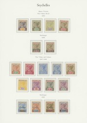 Seychelles. 1890-1935 mint collection on album leaves, including 1890 ...