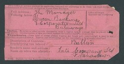 Bechuanaland. Covers and Cancellations . Parcel Labels. 1915 (22 Mar ...