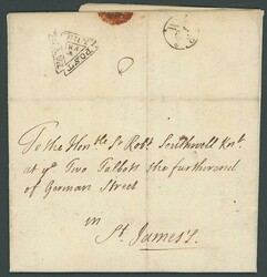 Great Britain. Postal History. 1689 (22 March) entire letter from the ...