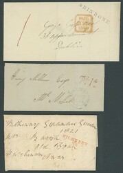 Great Britain. Postal History. 1821-45, a group of seven pre-stamp or ...