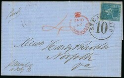 Crowned Circle Handstamps. Barbados. 1855 (11 Feb.) entire letter ...
