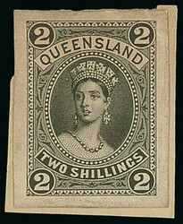 Australian Colonies. Queensland. 1882 Bradbury Wilkinson 2/- die ...