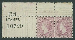 Australian Colonies. South Australia. 1868-79 watermark Large Star, ...