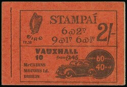 Ireland. Booklet. 1931-40 2/- complete booklet, black on red cover ...