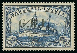 New Guinea. 1914 (Dec.) on Marshall Islands, 5mm. setting, 1s. on 2m. ...