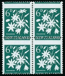 New Zealand. 1960-66 6d. lilac, green and deep bluish green block of ...