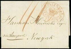 Great Britain. Postal History. 1819 (17 Nov.), entire letter to New ...