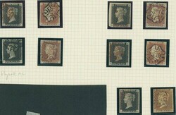 Great Britain. 1840 One Penny Black. Plate 9. Eleven matched pairs; ...