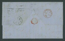 Great Britain. 1862-64. 9d. straw LC-MC vertical pair tied by Glasgow ...
