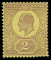 Great Britain. King Edward VII Issues. De La Rue. 2d. colour trial in ...