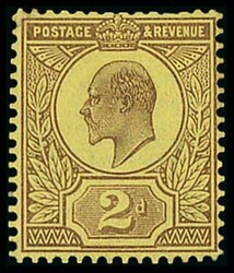 Great Britain. King Edward VII Issues. De La Rue. 2d. colour trial in ...