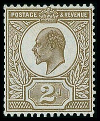 Great Britain. King Edward VII Issues. De La Rue. 2d. colour trial in ...