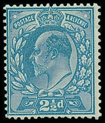 Great Britain. King Edward VII Issues. De La Rue. 2½d. colour trials ...