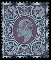 Great Britain. King Edward VII Issues. De La Rue. 4d. colour trial in ...