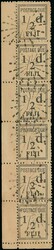 Fiji. 1917-18 Postage Due 2½d. strip of six from the lower-left ...