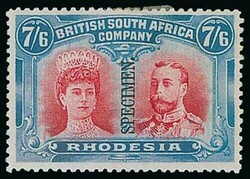 Rhodesia. 1910-13 Double Head Issue. Perforated 14. ½d. to £1 set ...