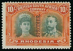 Rhodesia. 1910-13 Double Head Issue. Perforated 14. ½d. to £1 set ...