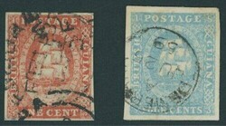 British Guiana. 1853-59 Waterlow Original Printing 1c. vermilion and ...