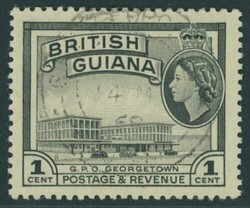 British Guiana. 1967 1c. black on block CA paper, variety without ...