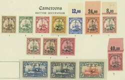 Cameroon. 1915 (12 Jul.) ½d. on 3pf. brown to 5/- on 5m. set of ...